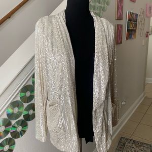 Champagne gold sequined blazer